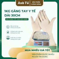 1 Kg Găng Tay Y Tế Latex Dài 30cm Chính Hãng Nhập Khẩu Malaysia