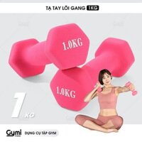 [1 KG] Tạ tay nữ 1kg lõi gang đặc bọc cao su tập gym yoga chống trơn trượt, xước vỡ sàn