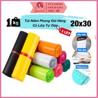 1 kg Túi Gói Hàng Niêm Phong Ruffo Có Lớp Tự Dán Size 20x30 cm - Cuộn 100 Túi Hàng Cao Cấp Dày Dẻo Bền Dai Giá Rẻ - xanh dương - 1 kg