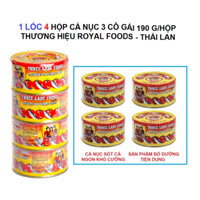 1 LỐC 4 HỘP CÁ HỘP 3 CÔ GÁI 190 G THƯƠNG HIỆU ROYAL FOOD -THÁI LANH