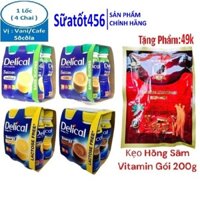 1 Lốc Sữa Delical = 4 Chai x 200ml ( Đủ vị : Vani, Cafe, Socola ) - Date Luôn Mới