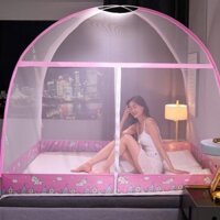 1 Lưới chống muỗi Yurt bật lên cho phòng ngủ, Thiết lập dễ dàng 3 giây, 360° Bảo vệ, Không gian lớn, Thiết kế hoạt hình - Lưới chống muỗi cho đầu giường - Thích hợp cho học sinh, gia đình