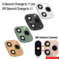 1* Luxury 3D Case Support Flash Seconds Change Protective Cover Sticker Fake Camera Lens Protector