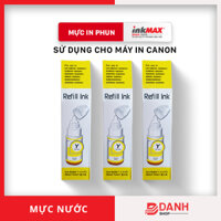 1 màu Mực nước Canon - inkMAX - BK 135ml CYM 70ml- Mực nước dùng cho các dòng máy in phun Canon G1800  2800  3800  1000  2000  3000  1100  2100  3100  1900  2900  3900 - Màu vàng Y