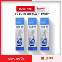 1 màu Mực nước Canon - inkMAX - BK 135ml CYM 70ml- Mực nước dùng cho các dòng máy in phun Canon G1800  2800  3800  1000  2000  3000  1100  2100  3100  1900  2900  3900 - Màu xanh C