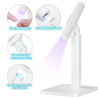 1 Màu Trắng Cầm Tay Làm Móng Tay Từ Đèn Giá Đỡ 360 Độ Xoay Đa Năng Giá Dính Móng Tay Đầu Sưởi Đèn Giá Đỡ