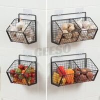 1 Máy Tính 3 Lưới Treo Tường Giá Để Đồ Hành Gừng Gia Vị Giỏ Đựng Đồ Gia Đình Kệ Bếp