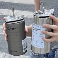 1 miếng, ly inox có nắp và ống hút, chai nước giữ nhiệt 600 ml/20 oz, ly nước suối nóng, đồ uống mùa hè và mùa đông, phụ kiện du lịch