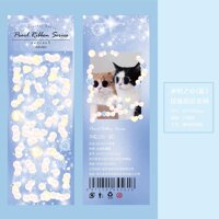 1 Miếng Sticker trang trí Agugu series 3 Sparkling galaxy ánh kim tuyến, dán trang trí dễ thương - 7