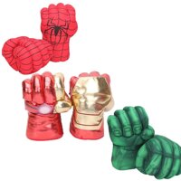 1 pair 10inch Hot sale Gloves Incredible Hulk Smash Hands Spider Man Plush Gloves Performing Props figure Toys