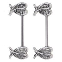 1 Pair Stainless Steel Angel  16g   Bar  Body Jewelry