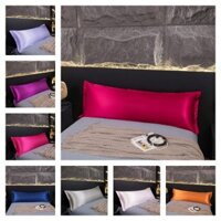 1 PC Chống Nước Ice Silk Soft Bolster Cover Màu Nguyên Chất Thoáng Khí Đôi Dài Gối Đơn / Siêu Đơn Nữ Hoàng King Size