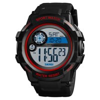 1 PC Men's Digital Electronic Sports Watch, 50 Meters Waterproof, Alarm Clock, Dual Time, Stopwatch, Countdown with Pu Strap, Stainless Steel C...