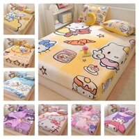 1 PC Phong Cách Hoạt Hình Sanrio Sữa Nhung Trang Bị Tấm Dành Cho Trẻ Em Phiên Bản Lớn Hello Kitty In Giường Nệm Siêu Đơn Nữ Hoàng King Size