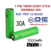 1 PIN SONY VTC6 18650 3000MAH, XẢ 30A