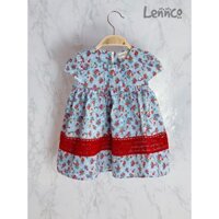 1 ri váy Lennco hoa xanh ren đỏ