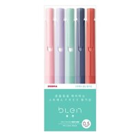 1 Set 5 Bút Bi Màu Đen Ngòi 0.5mm