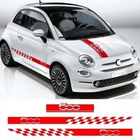 1 Set Hood Bonnet Stickers Body Door Side Skirt Stripes Decal Fit For Fiat 500 A
