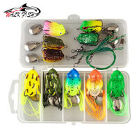 1 Set Mồi Câu Cá Giả Hình Con Ếch 3D Mềm Kèm Hộp Đựng