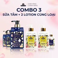 [1 Sữa Tắm + 2 Lotion Cùng Loại] Sữa Tắm Cao Cấp Dê la Beauté Hương Nước Hoa + Sữa Dưỡng Thể Nâng Tone Ngày & Đêm