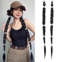 1 Tép Tóc Giả Dài 70cm Màu Đen Đính Ngọc Trai Giả Dành Cho Nữ