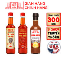 [1 than-1 tôm-1 mắm nêm] Combo mắm nêm pha sẵn cao cấp 300g và Nước Mắm Nhỉ Làng Chài Xưa Cá Cơm Than, Tôm biển 525ml