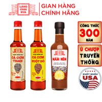 [1 than-1 vàng-1 mắm nêm] Combo mắm nêm pha sẵn 300g và Nước Mắm Nhỉ Làng Chài Xưa Cá Cơm Than, Cá Cơm Ruột Đỏ 525ml