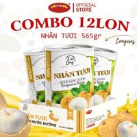 1 Thùng 12 lon Nhãn tươi ngâm nước đường Cao Cấp Cát Long 565gr