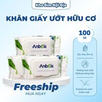 1 Thùng 15 GÓI Khăn ướt không mùi Anbeis - chứa tinh chất trà xanh an toàn cho da nhạy cảm