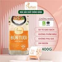 (1 thùng - 24 gói) Bún Tươi Sấy Khô 400gr - Chính Hãng Nuffam - Thơm Ngon, Làm Hoàn Toàn Từ Gạo
