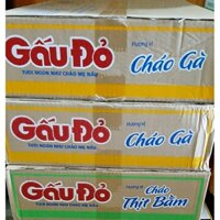 1 THÙNG CHÁO ĂN LIỀN GẤU ĐỎ HƯƠNG VỊ CHÁO GÀ VÀ CHÁO THỊT BẰM ( THÙNG 50 GÓI × 50G)