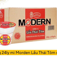 1 thùng mì ly Modern lẩu thái tôm ( 24ly )