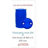 1 thùng nhựa 200 lit 2 nắp