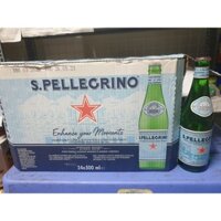 1 thùng  nước khoáng có ga tự nhiên 500ml (Sanpellegrino - bao gồm 24 chai thủy tinh) nhập khẩu Italia