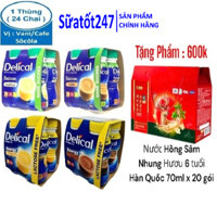 1 Thùng Sữa Delical = 24 Chai x 200ml  ( Đủ vị : Vani, Cafe, Socola ) - Date Luôn Mới