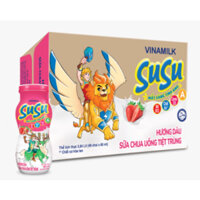 1 thùng sữa lọ vinamilk su su hương dâu sữa chua uống tiệt trùng(48chai x80ml) đát mới