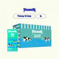 1 THÙNG Sữa tươi VINAMILK 1 Lít Không Đường (12 hộp)