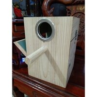 1 tổ vẹt xích Ấn, Ringneck, Caique - size 30x30x40 (bọc tôn bên trong hạn chế cắn phá) cửa mở 2 bên