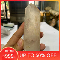 1 Trụ đá thạch anh trắng tự nhiên (đá thật) đánh bóng dùng trang trí nhà cửa nặng 180g(F8) dùng làm trang trí sưu tầm