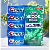 1 Tuýp Kem đánh răng Crest complete Extra Whitening Scope Advanced Freshness 232g Của Mỹ