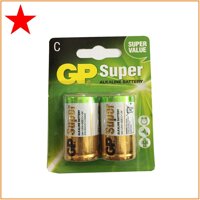 1 vỉ pin trung C GP Super Alkaline (1 vỉ 2 viên)