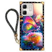 1 Vỏ Cho tecno spark go2025 go1 pop9 4G 5G Vỏ Điện Thoại Thời Trang Giả Tưởng Họa Tiết Bướm Vỏ Bảo Vệ Điện Thoại Di Động Có Dây Tay Vỏ Chống Sốc UNISEX