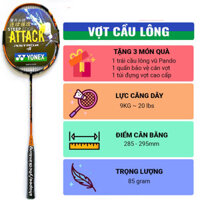 1 Vợt cầu lông Yonex cao cấp 100% Cacbon đan dây tốt 9,5kg tặng 3 món quà