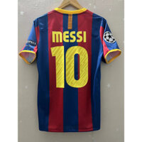 10-11 Áo thun bóng đá Barcelona MESSI XAVI Home Retro A.INIESTA