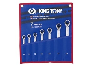 Bộ cờ lê vòng miệng 7 cái hệ mét Kingtony 12207MR, 10-19mm