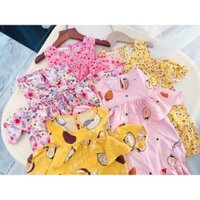 (10-23kg) Đầm Lanh Trễ Vai Cho Bé Gái (HỎA TỐC HCM)