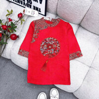 (10-25kg)Áo dài tết nhung rồng cho bé trai phối gấm cực xinh