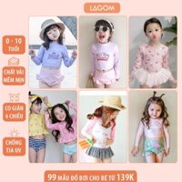 [10-35kg] Đồ Bơi Bé Gái Dài Tay 1-10 Tuổi | Bộ Bơi Bé Gái | Đồ Bơi Trẻ Em