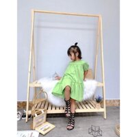 10-45kg Váy lụa tay phồng cho bé gái.