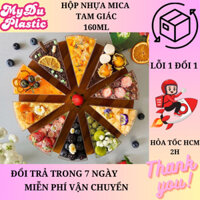 10, 50 hộp mica tam giác đế đen 160ml [KO NẮP] sử dụng cho bánh mousse...vv